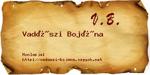 Vadászi Bojána névjegykártya